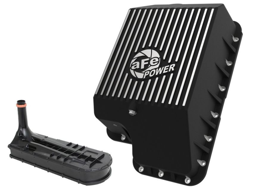 aFe Power 46-70122-1 aFe POWER Pro Series Transmission Pan Black w/ Machined Fins