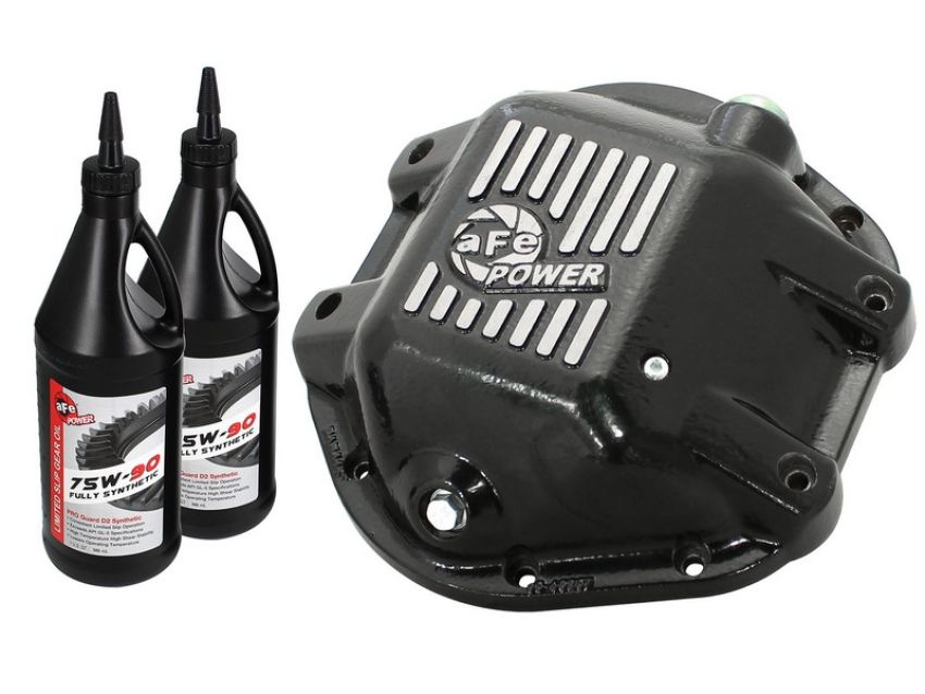 aFe Power 46-70162-WL Pro Series Rear Differential Cover Kit Black w/ Machined Fins & Gear Oil