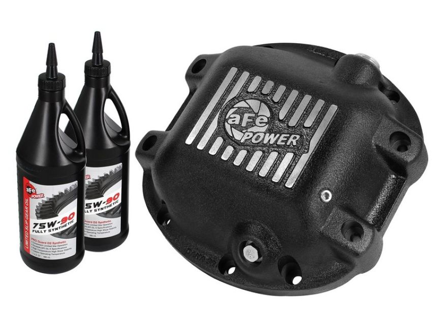 aFe Power 46-70192-WL Pro Series Rear Differential Cover Kit Black w/ Machined Fins & Gear Oil