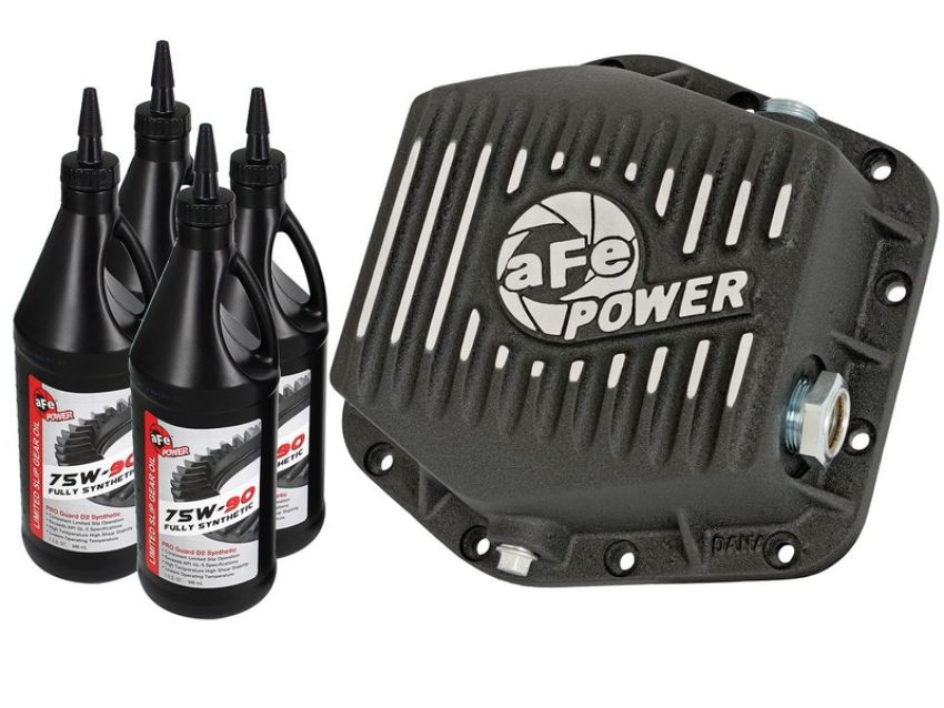 aFe Power 46-70302-WL Pro Series Differential Cover Black w/ Machined Fins & Gear Oil