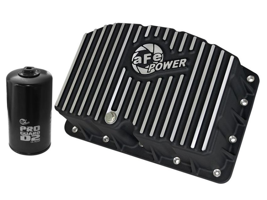aFe Power 46-70322 aFe POWER Pro Series Engine Oil Pan Black w/ Machined Fins