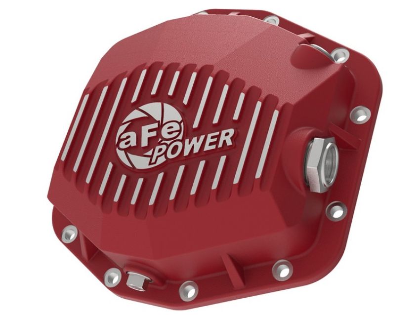 aFe Power 46-71000R Pro Series Rear Differential Cover Red w/ Machined Fins