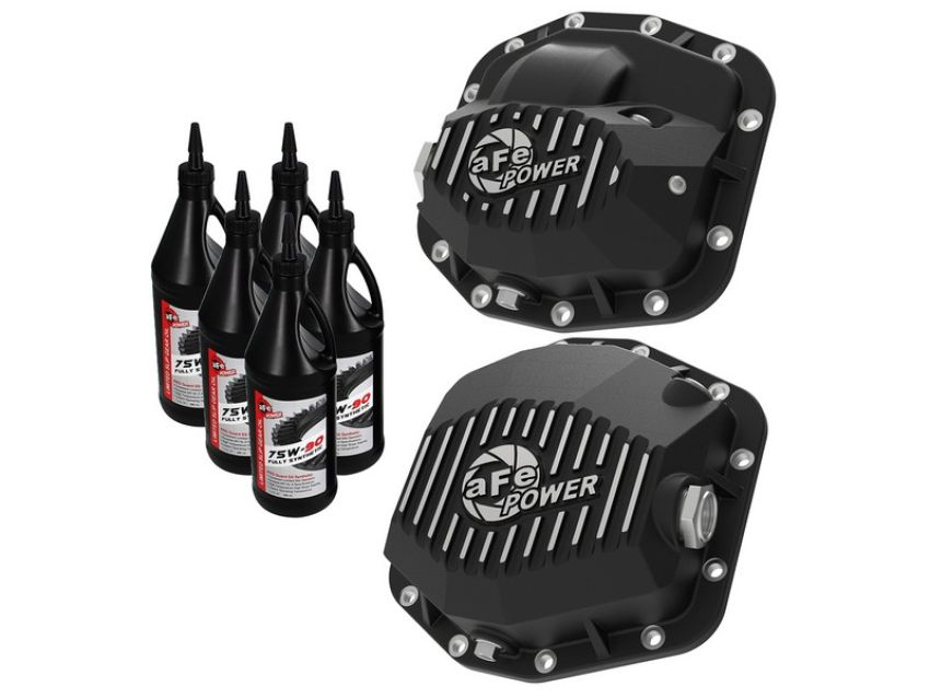 aFe Power 46-7101AB Pro Series Differential Cover Black w/ Machined Fins & Gear Oil