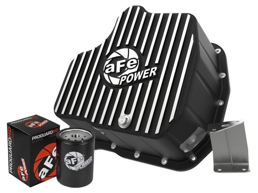 aFe Power 46-71080B aFe POWER Pro Series Engine Oil Pan Black w/ Machined Fins
