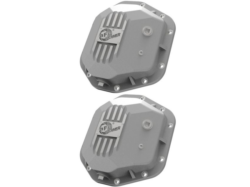aFe Power 46-7111AA Street Series Dana 44 Front and Rear Differential Covers Raw w/ Machined Fins
