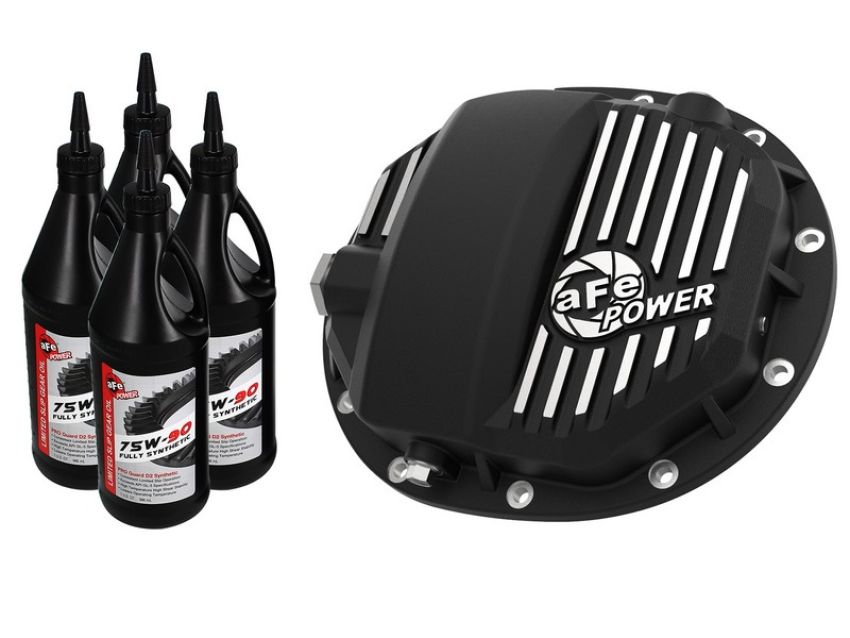 aFe Power 46-71121B Pro Series Differential Cover Black w/ Machined Fins & Gear Oil