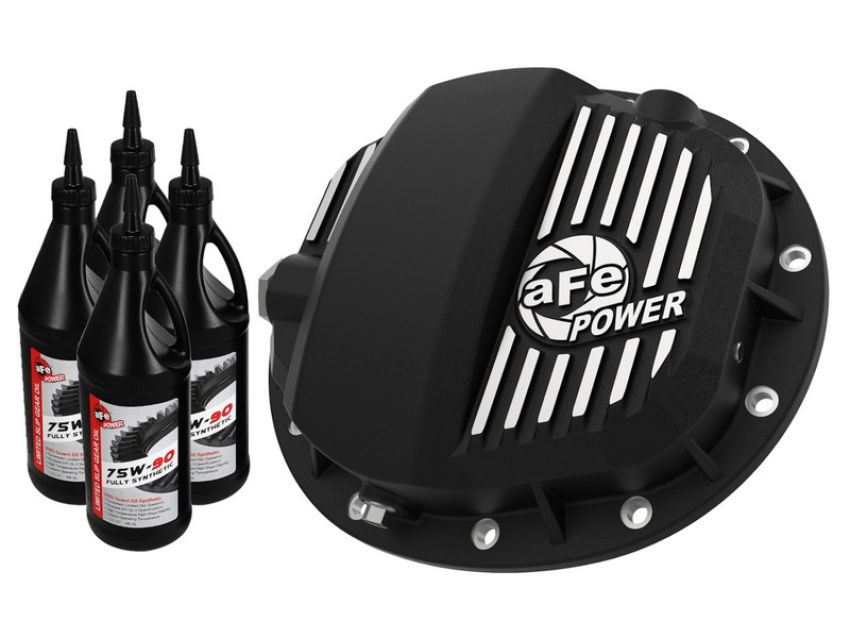 aFe Power 46-71141B Pro Series Rear Differential Cover Black w/ Machined Fins & Gear Oil