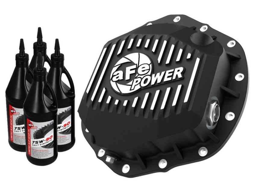 aFe Power 46-71151B Pro Series Rear Differential Cover Black w/ Machined Fins & Gear Oil