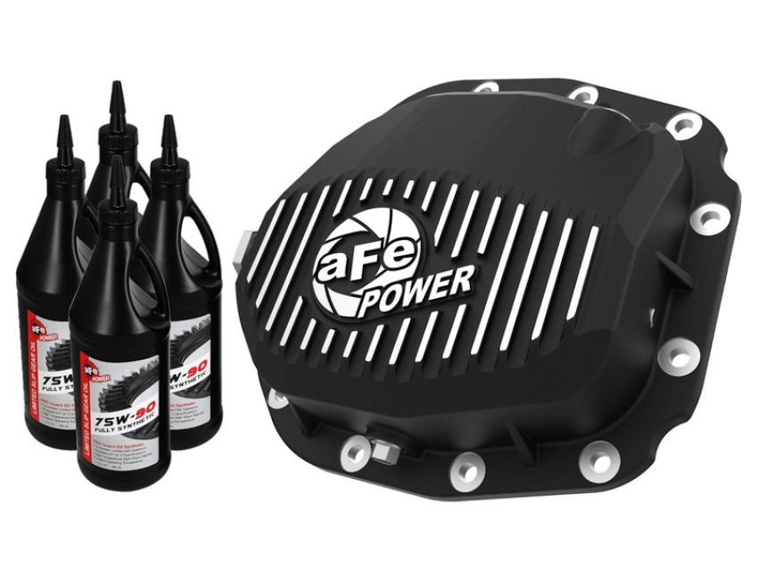 aFe Power 46-71181B Pro Series Differential Cover Black w/ Machined Fins & Gear Oil