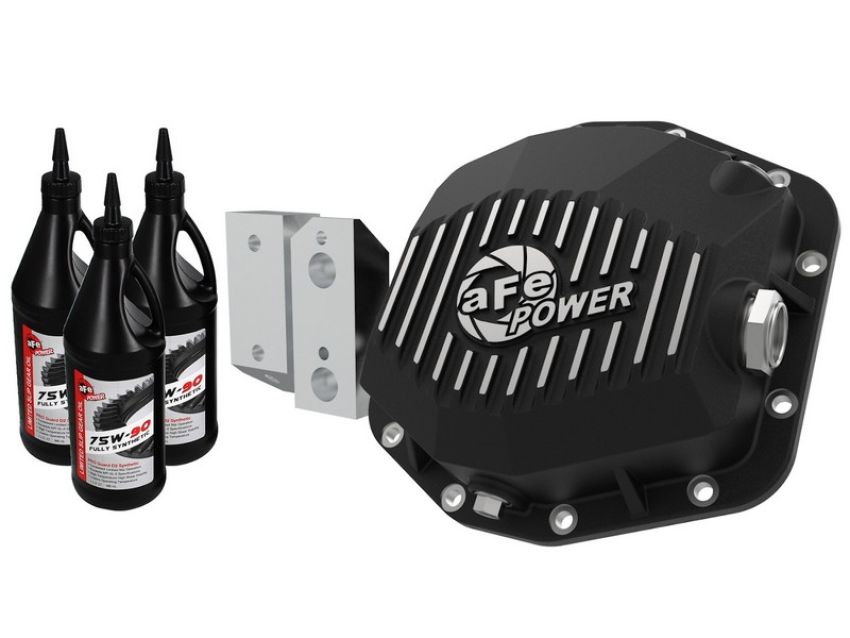 aFe Power 46-71191B Pro Series Rear Differential Cover Black w/ Machined Fins & Gear Oil