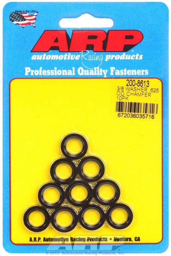 ARP ARP200-8613 Black Washers - 3/8ID x .625 OD Chamfer (10)