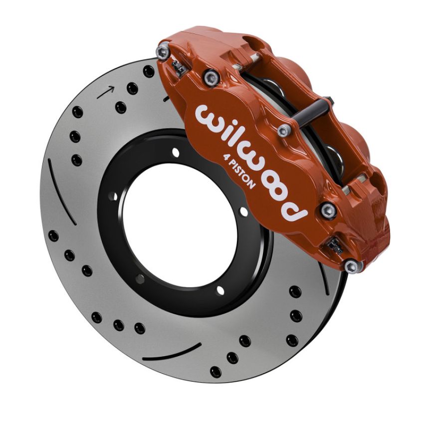 Wilwood 140-16679-DR 69-83 Porsche 911 Front Superlite Brake Kit 3.5in MT Drilled & Slotted - Red
