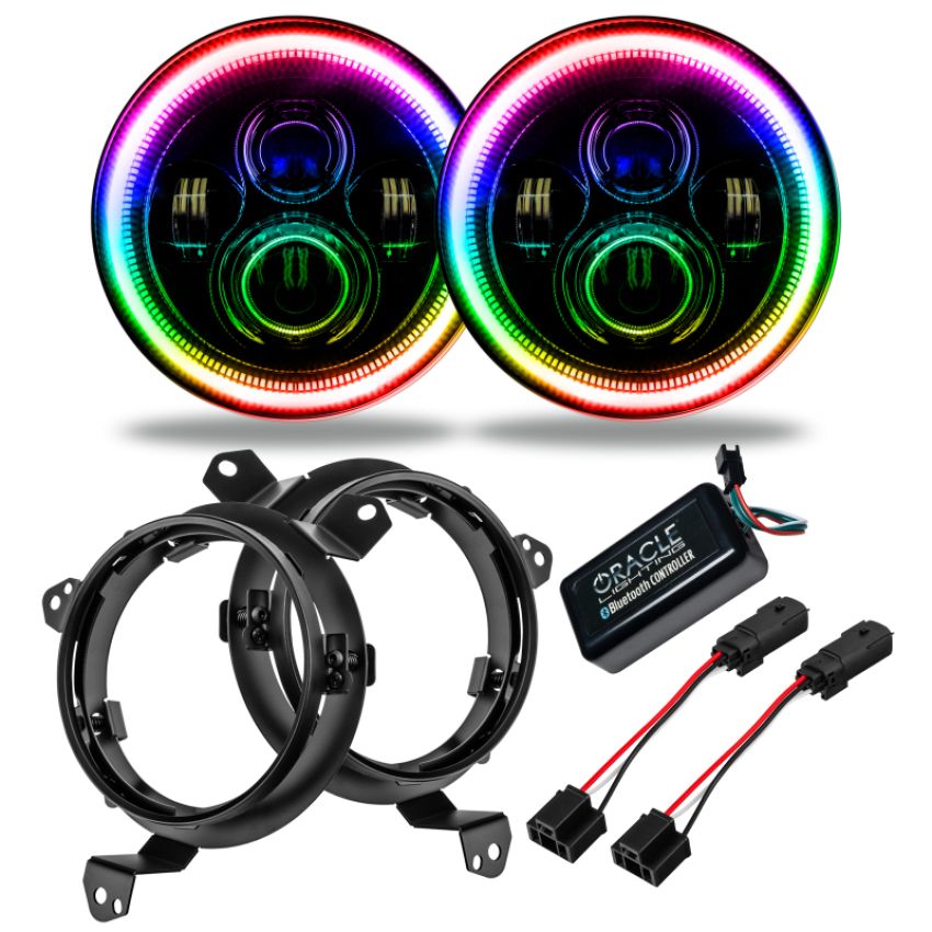 Oracle Lighting 5769J-332 Wrangler JL/Gladiator JT 7in. High Powered LED Headlights-Dynamic ColorSHIFT