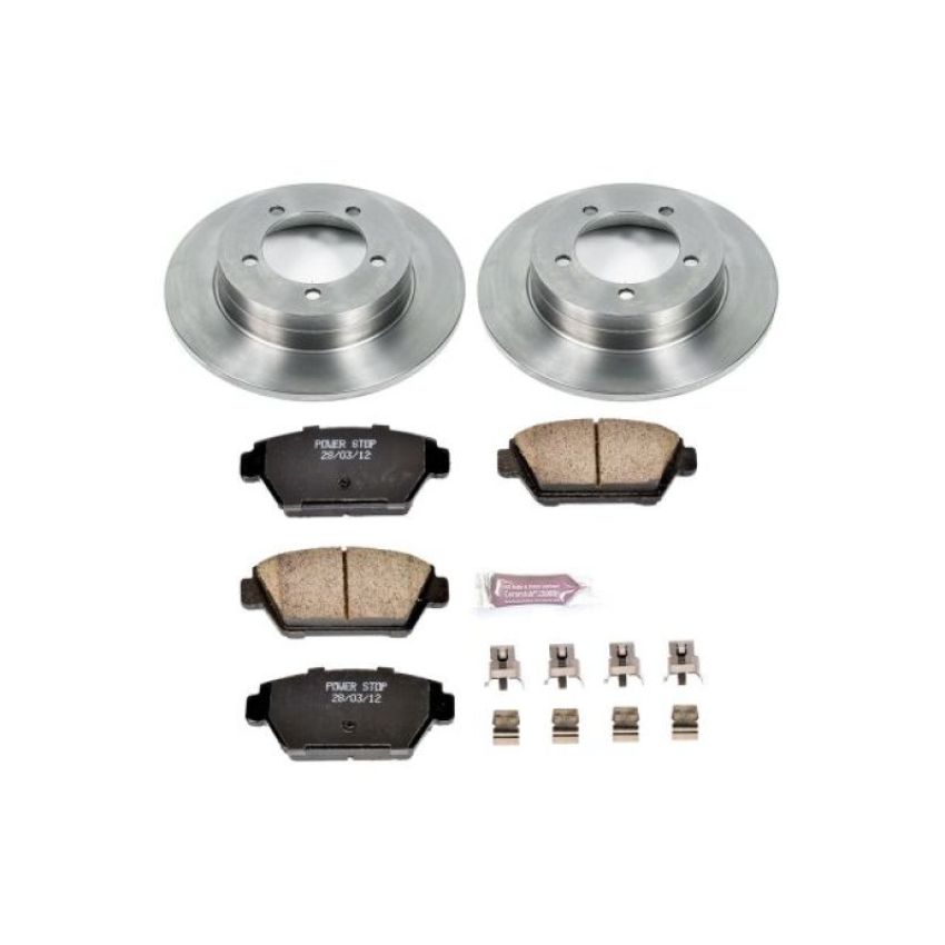 PowerStop KOE684 OE Stock Replacement Low-Dust Ceramic Brake Pad and Rotor Kit