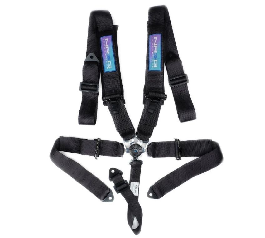 NRG SBH-B6PCBK 5PT 3in. Seat Belt Harness / Cam Lock - Black