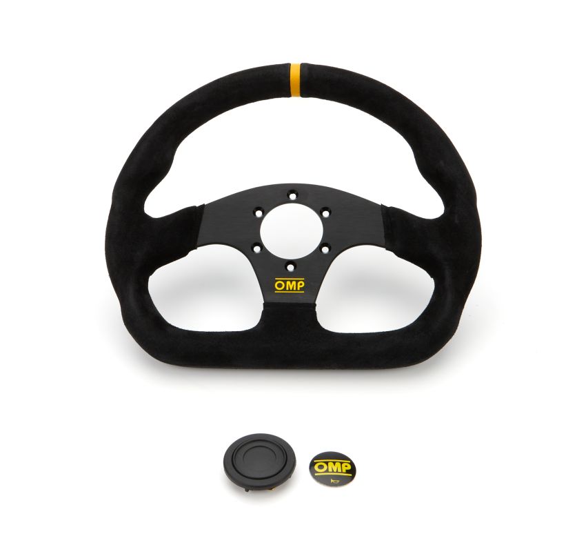 OMP RACING, INC. OMPOD0-1990-071 Super Quadro Steering Wheel Black Spokes Suede