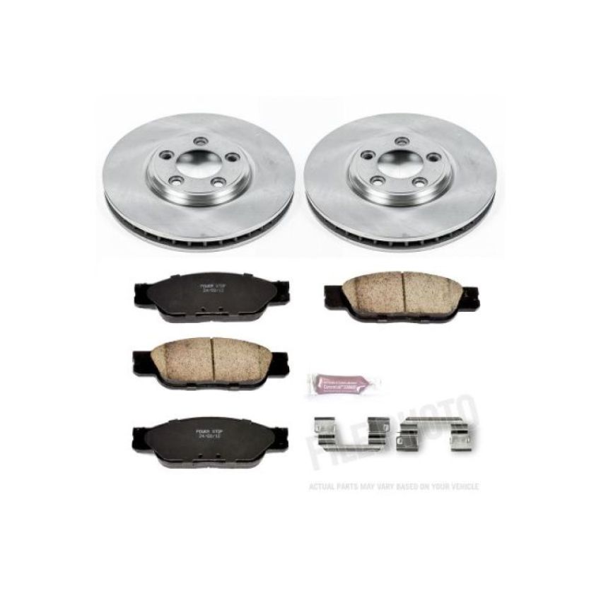 PowerStop KOE1351 OE Stock Replacement Low-Dust Ceramic Brake Pad and Rotor Kit