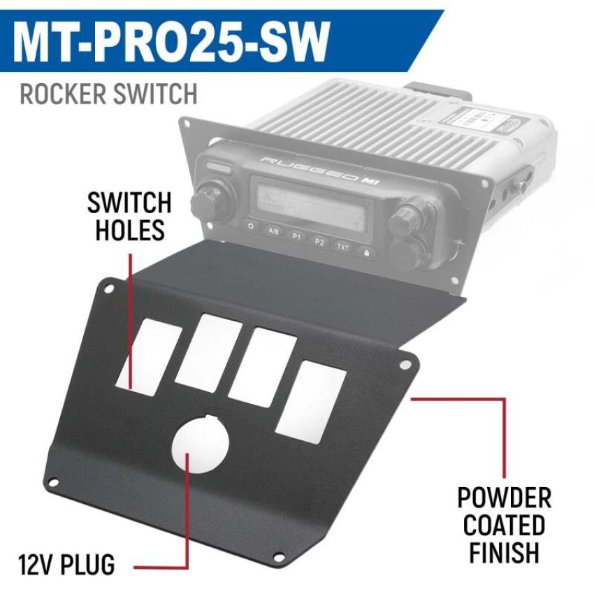 Rugged Radios MT-PRO25-JM 2025 Polaris RZR Pro XP/Pro R/Pro S Radio Mount Jack Mount
