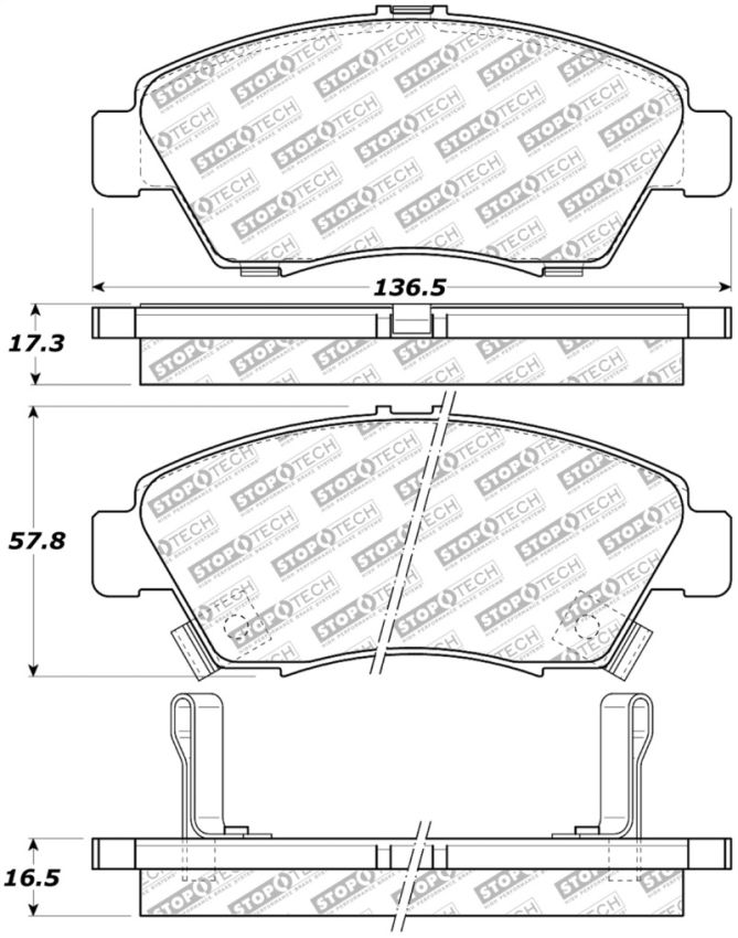Stoptech 305.06210 Street Select Brake Pads - Rear