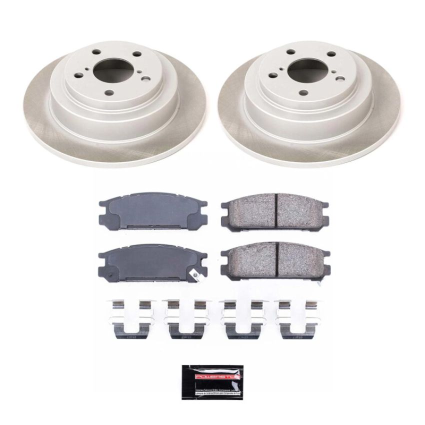 PowerStop SC448 Semi-Coated Rotor and Low-Dust Ceramic Brake Pad Kit