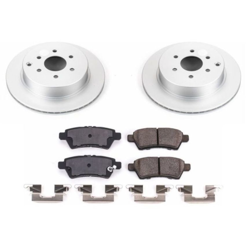 PowerStop CRK147 Genuine Geomet Coated Rotor and Low-Dust Ceramic Brake Pad Kit