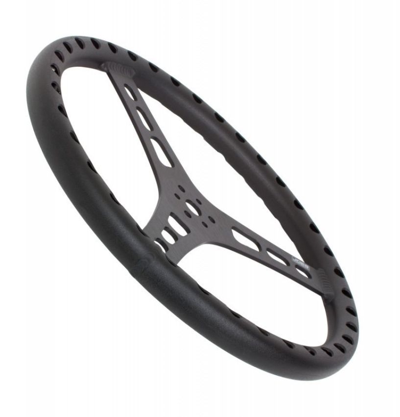 JOES RACING PRODUCTS JOE13533-B 13in LW Flat Steering Wheel Black Aluminum