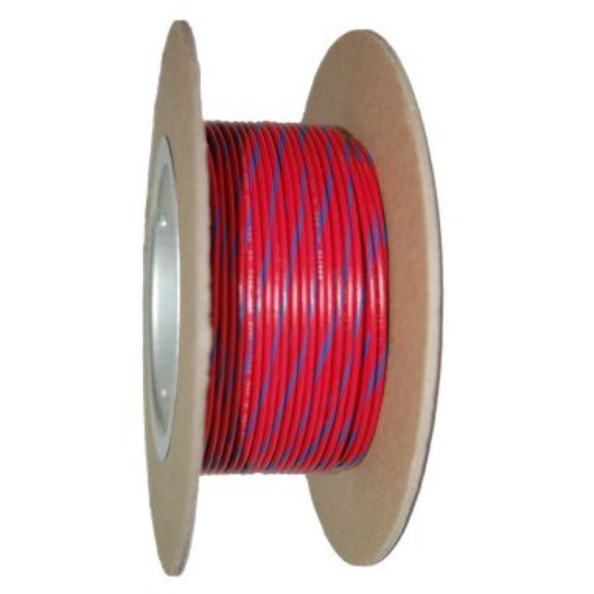 NAMZ NWR-26-100 OEM Color Primary Wire 100ft. Spool 18g - Red/Blue Stripe