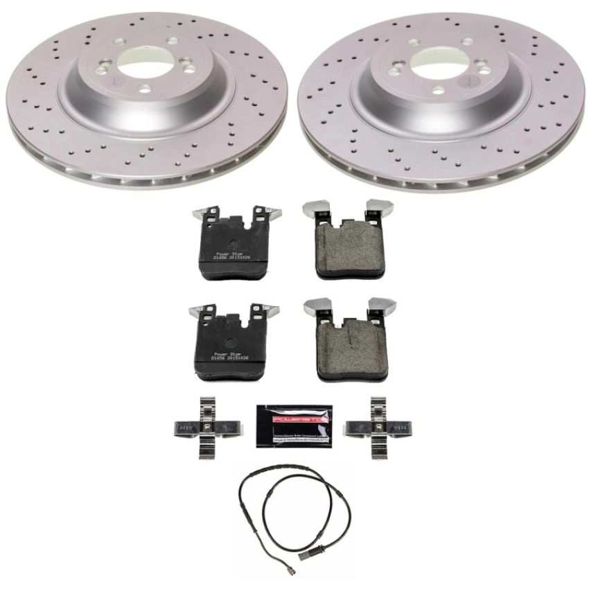 PowerStop CRK7019 Genuine Geomet Coated Rotor and Carbon-Fiber Ceramic Brake Pad Kit