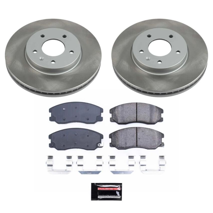 PowerStop SC2090 Semi-Coated Rotor and Low-Dust Ceramic Brake Pad Kit