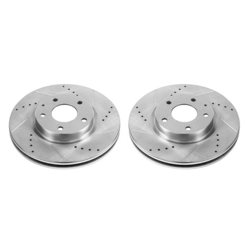 PowerStop JBR1596XPR PowerStop Evolution Performance Drilled, Slotted & Plated Brake Rotor Pair