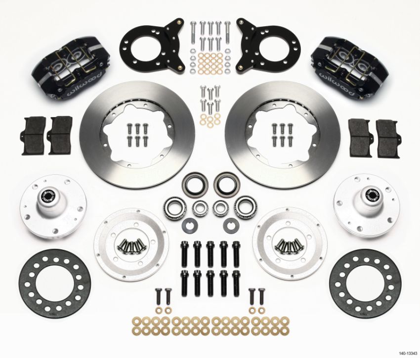 Wilwood 140-13343 Dynapro Dust-Boot Front Kit 11.00in 1965-1969 Mustang Disc & Drum Spindle