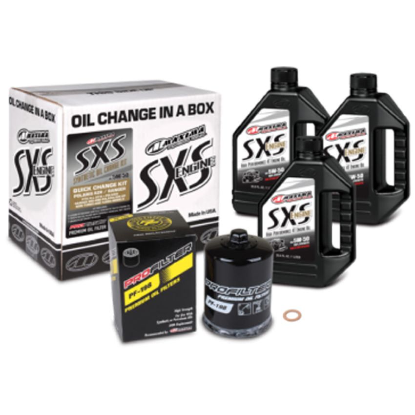 Maxima SxS Quick Change Kit 5W-50 Synthetic w/ Black Filter