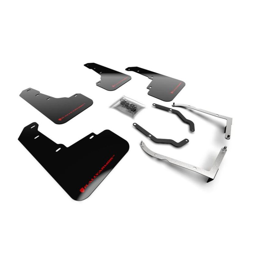 Rally Armor MF46-LTUR-BLK/RD Black Mud Flap/Red Logo