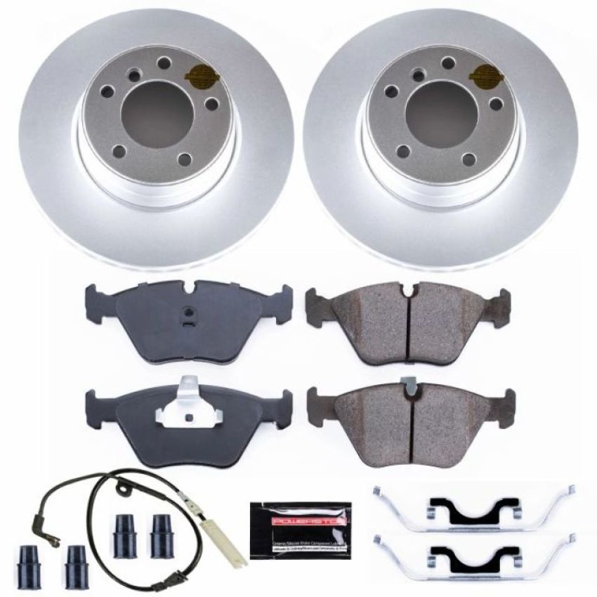 PowerStop CRK5156 Genuine Geomet Coated Rotor and Carbon-Fiber Ceramic Brake Pad Kit