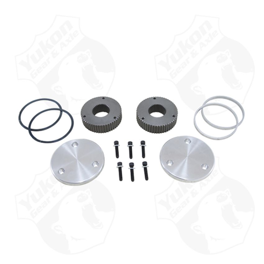 Yukon Gear & Axle YHC50007 Yukon Gear Hardcore Drive Flange Kit For Dana 44 / 19 Spline Outer Stubs. Yukon Engraved Caps