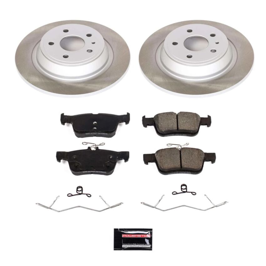 PowerStop SC8533 Semi-Coated Rotor and Low-Dust Ceramic Brake Pad Kit