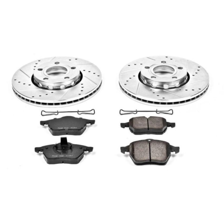 PowerStop K3103 Z23 Daily Driver Carbon-Fiber Ceramic Brake Pad and Drilled & Slotted Rotor Kit