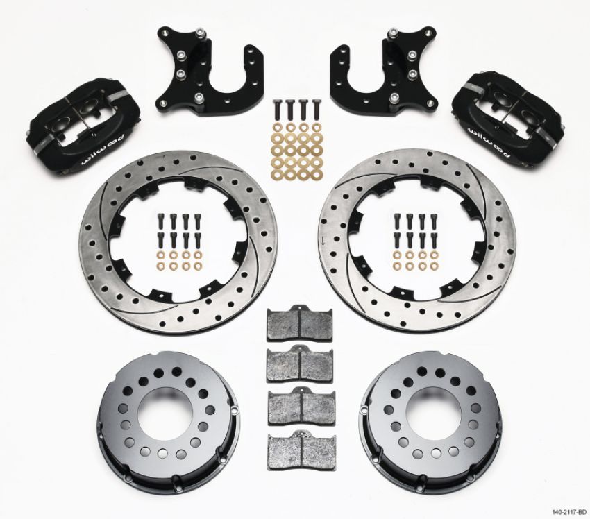 Wilwood 140-2117-BD Forged Dynalite P/S Rear Kit Drilled Rotor Mopar-Dana 2.36in Offset