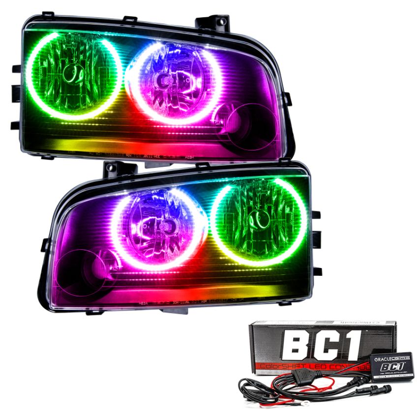 Oracle Lighting 7022-335 2005-2010 Dodge Charger Pre-Assembled LED Halo Headlights - (Non-HID)