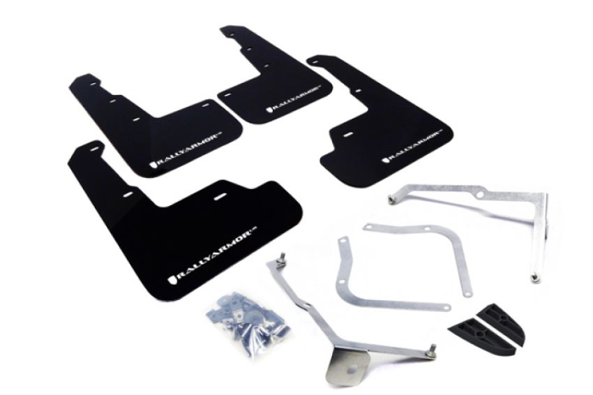 Rally Armor MF32-UR-BLK/WH Black Mud Flap/White Logo