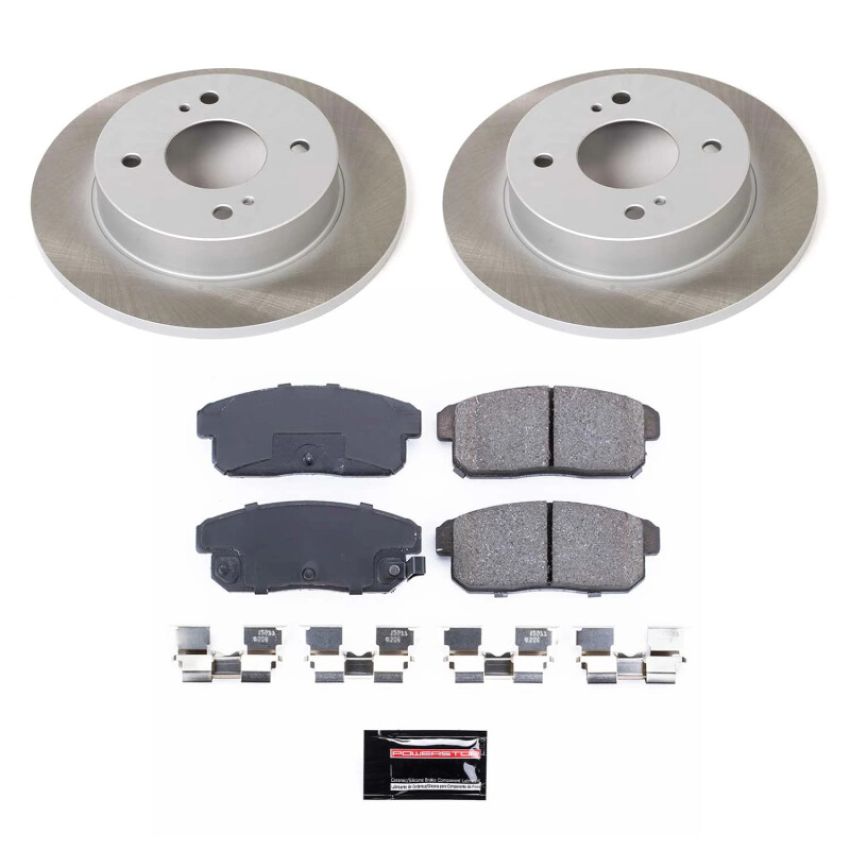 PowerStop SC741 Semi-Coated Rotor and Low-Dust Ceramic Brake Pad Kit
