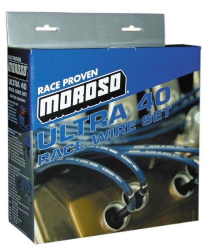 Moroso 73706 Chevrolet Small Block Ignition Wire Set - Ultra 40 - Unsleeved - Non-HEI - Over Valve - Black