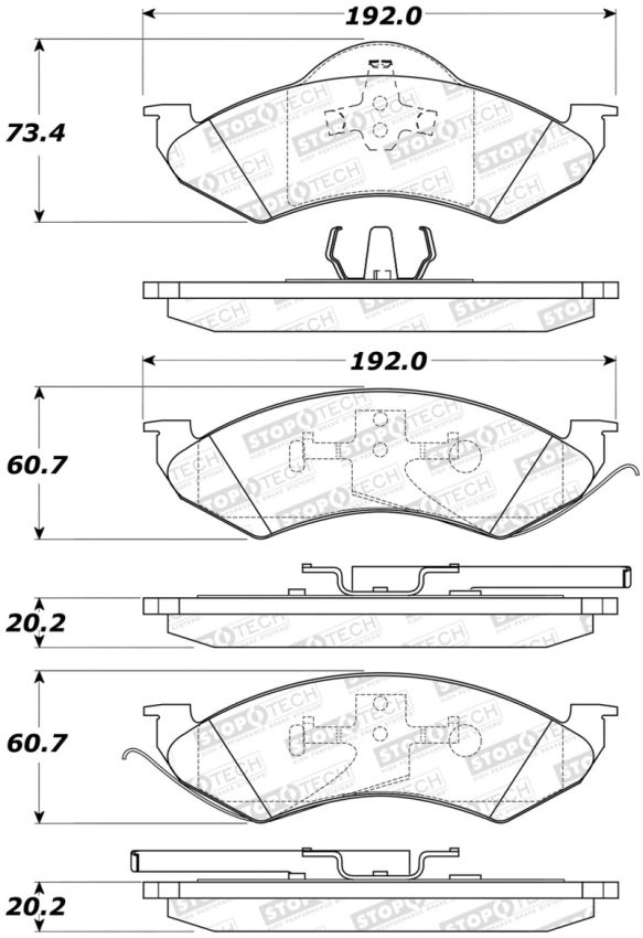 Stoptech 305.07460 Street Select Brake Pads - Front
