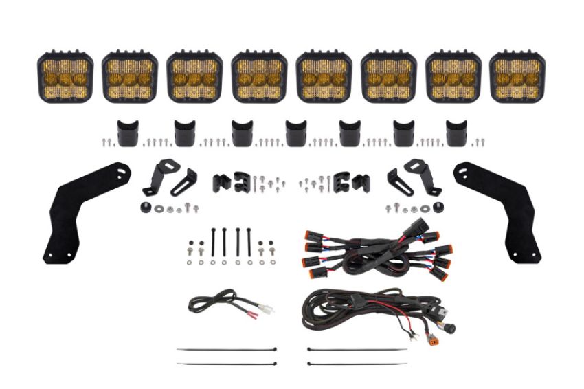 Diode Dynamics DD7893 17-24 Can-Am Maverick X3 SS5 Pro CrossLink Roof Lightbar Kit - Yellow Combo