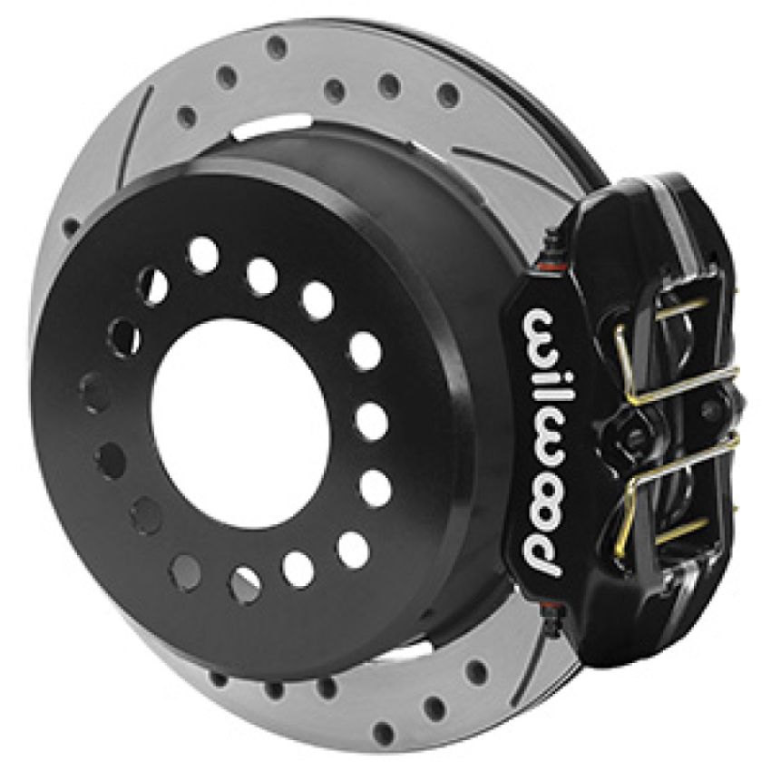 Wilwood 140-16444-D Chevrolet 7-5/8in Rear Axle Dynapro Disc Brake Kit 11in Drilled/Slotted Rotor -Black Caliper