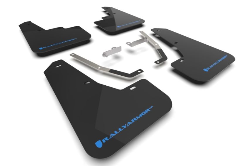 Rally Armor MF106-UR-BLK-NB Black Mud Flap/Blue Logo