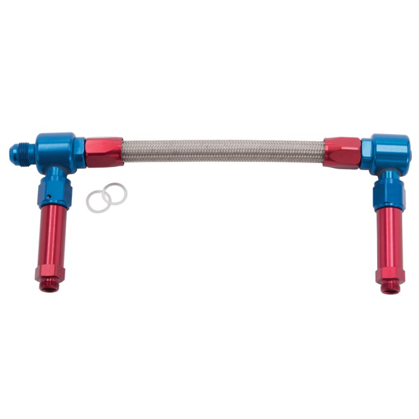Russell 641180 Performance -8 AN to -8 AN ProFlex Demon Carb Dual Inlet Carb Kit (Red/Blue)
