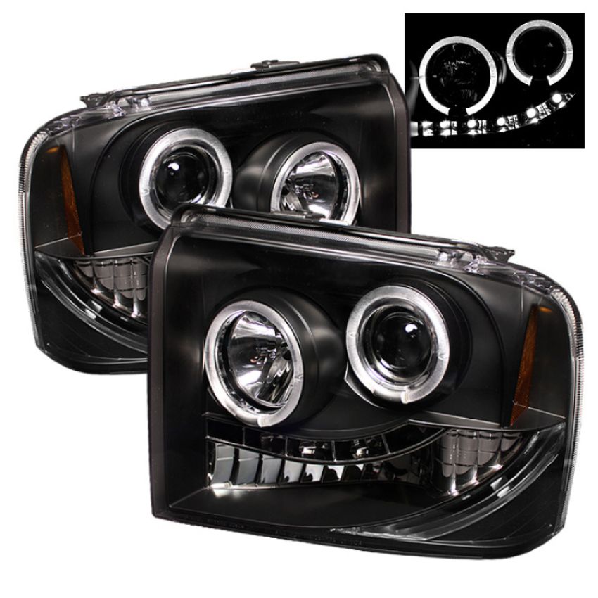 SPYDER 5010544 Projector Headlights - LED Halo - Black