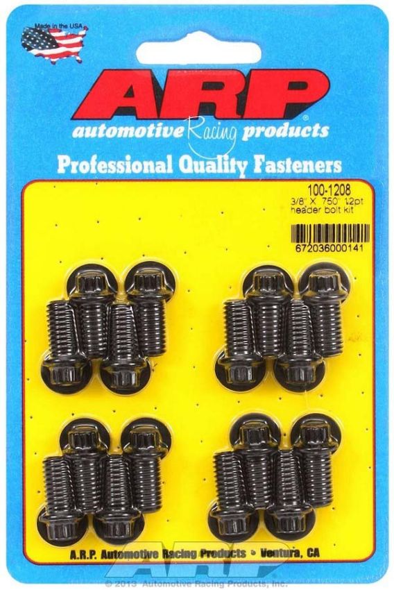 ARP ARP100-1208 Header Bolt Kit - 12pt. 3/8 x .750 UHL (16)
