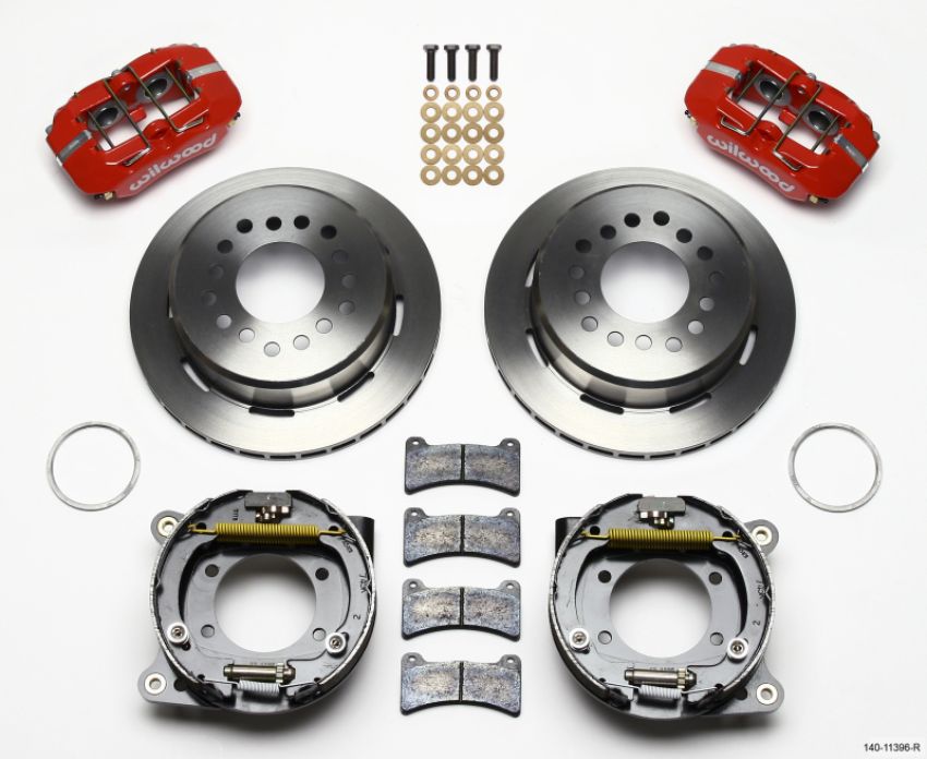 Wilwood 140-11396-R Dynapro Low-Profile 11.00in P-Brake Kit - Red Ford 8.8 w/2.50in Offset-5 Lug